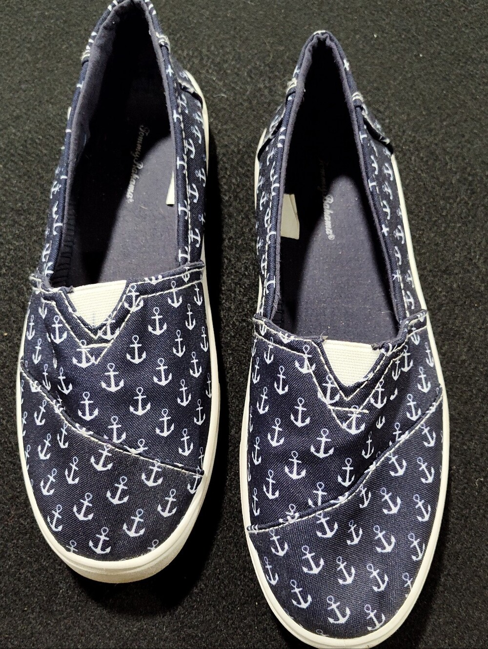Tommy Bahama Sneaker Shoes Navy Blue White Anchor Slip On Boat Deck Women’s 9.5